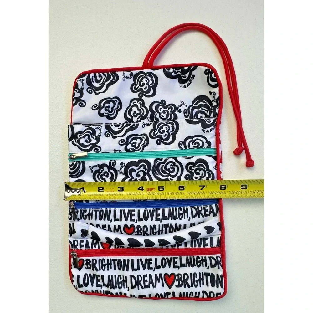 Brighton Jewelry Travel Case Roll Up Dove Love Organizer Pouch Colorful Pockets
